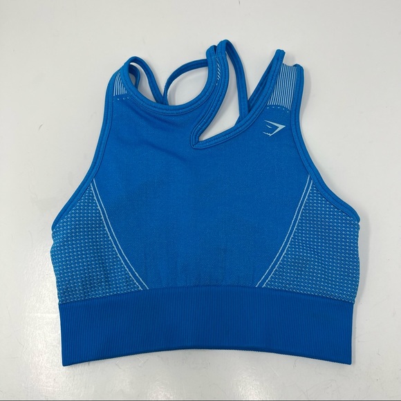 Gymshark Blue Ultra Seamless Sports Bra Medium. - Picture 1 of 6